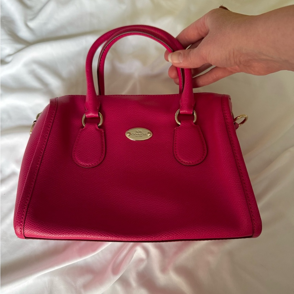 Coach Pink Leather Satchel - Picture 2 of 7